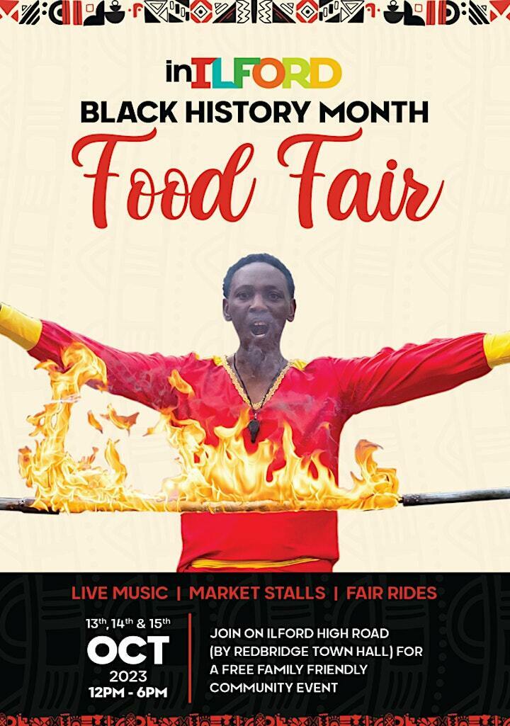 Black History Month London: A poster for the inilford food festival
