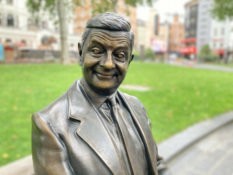 Mr Bean statue in Leicester Square