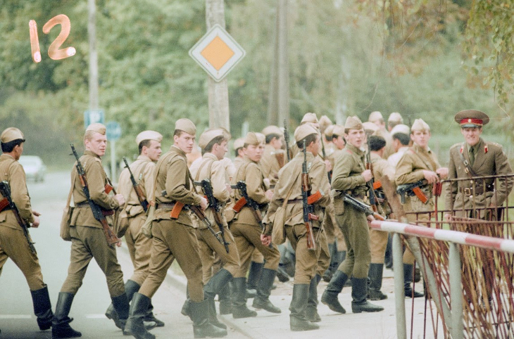 A photograph of a group of soldiers