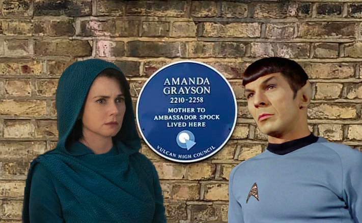 A plaque to Amanda Grayson, mother of Spock in Brockley