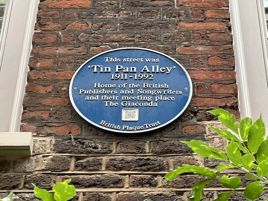 Tin Pan Alley plaque